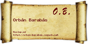 Orbán Barabás névjegykártya