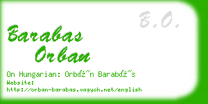 barabas orban business card